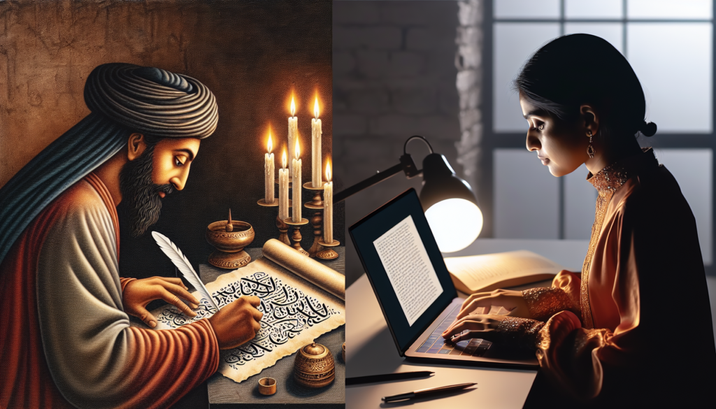 الفرق بين كتابة القصيدة يدويًا وكتابتها آليًا