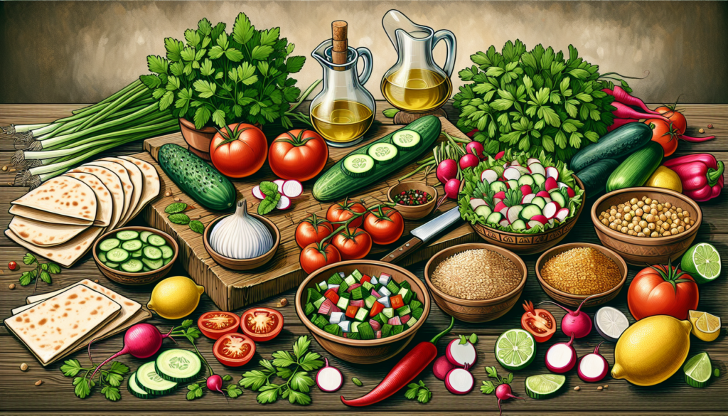 كيفية تحضير الفتوش والتبولة اللبنانية الأصلية